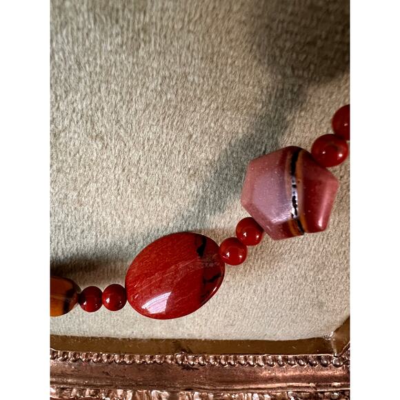 Jasper, Mookaite and Lepidolite 24 inch stone necklace Beads - Picture 5 of 10